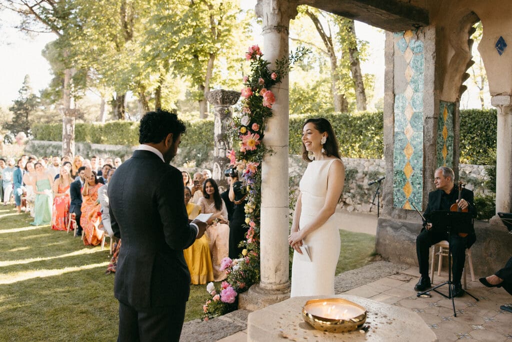 Multi Cultural symbolic ceremony at Villa Cimbrone in Amalfi Coast