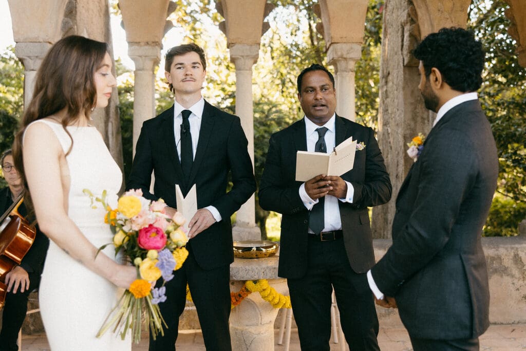 Intimate symbolic ceremony at Amalfi Coast destination wedding